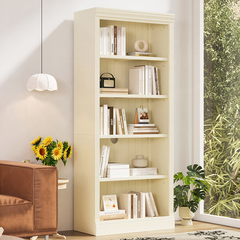Bibliothèque robuste à 5 niveaux avec barre lumineuse à DEL et tablettes réglables pour des solutions de rangement modernes