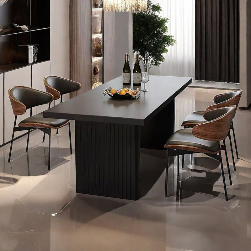 French retro style simple rectangular dining table, 29.53"H x 70.87"L x 35.43"W