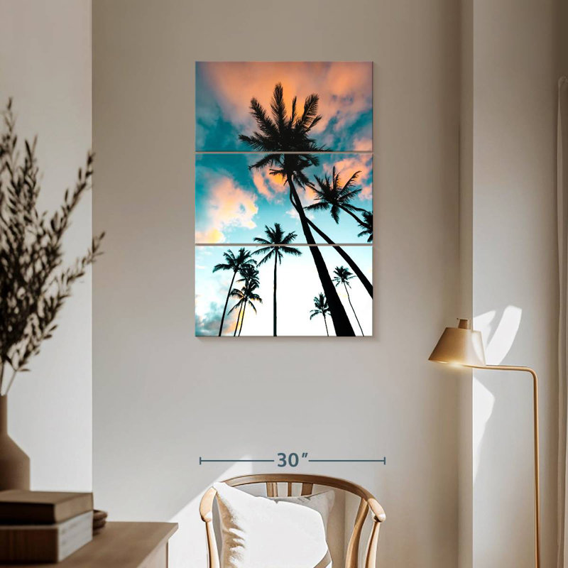 Harnek Palm Tree Sunrise Silhouette, 57" H x 36" W