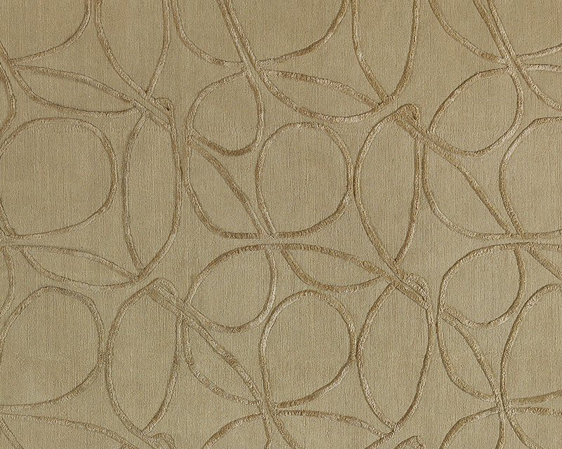 Clover Geometric Hand-Knotted Wool/Silk Beige/Neutral Area Rug, Rectangle 8' x 10', Beige