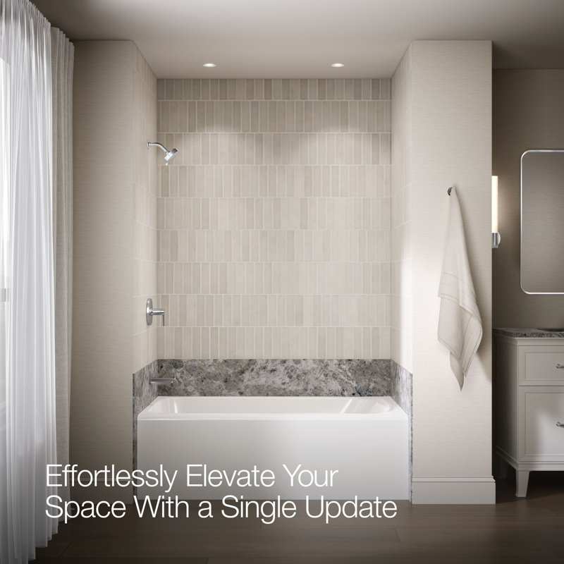 Pitch Tub and Shower Faucet, Polished Chrome