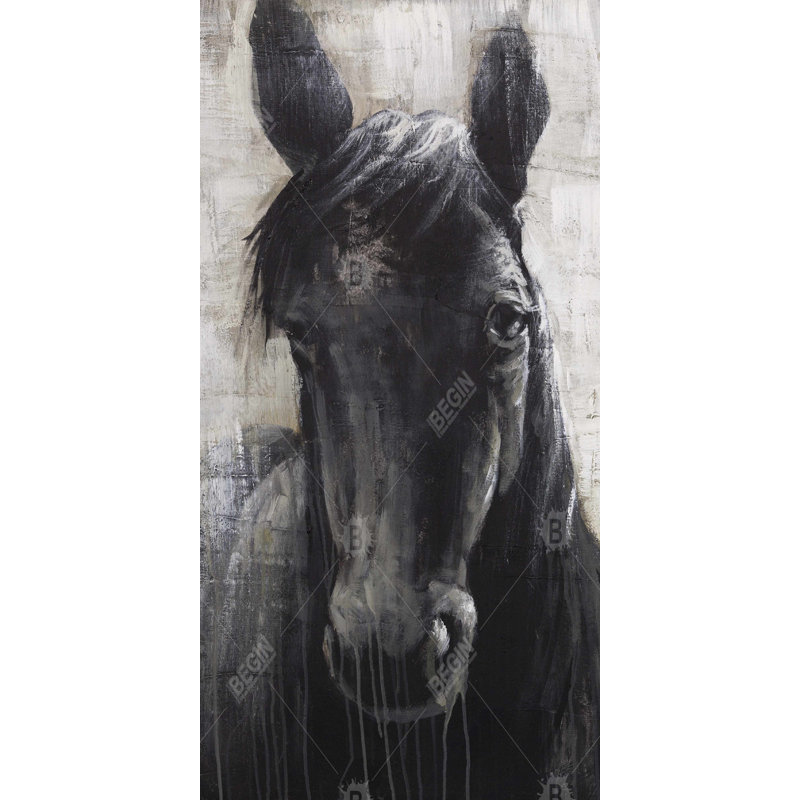 Black horse - 15.75"x31.50" Desk mat