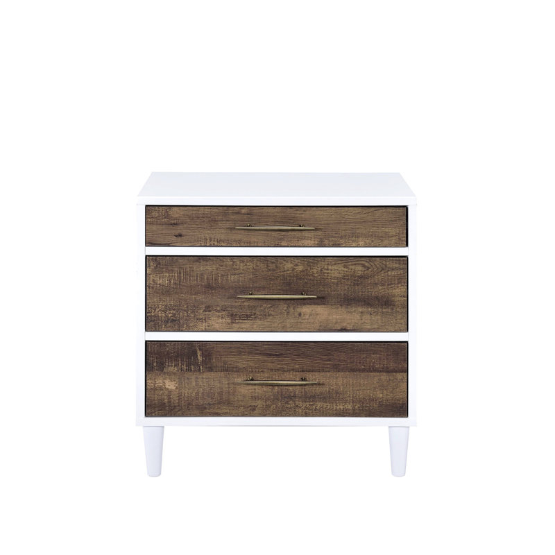 3 tables rectangulaires en chêne blanc et vieilli pour bureau de maquillage avec 3 tiroirs