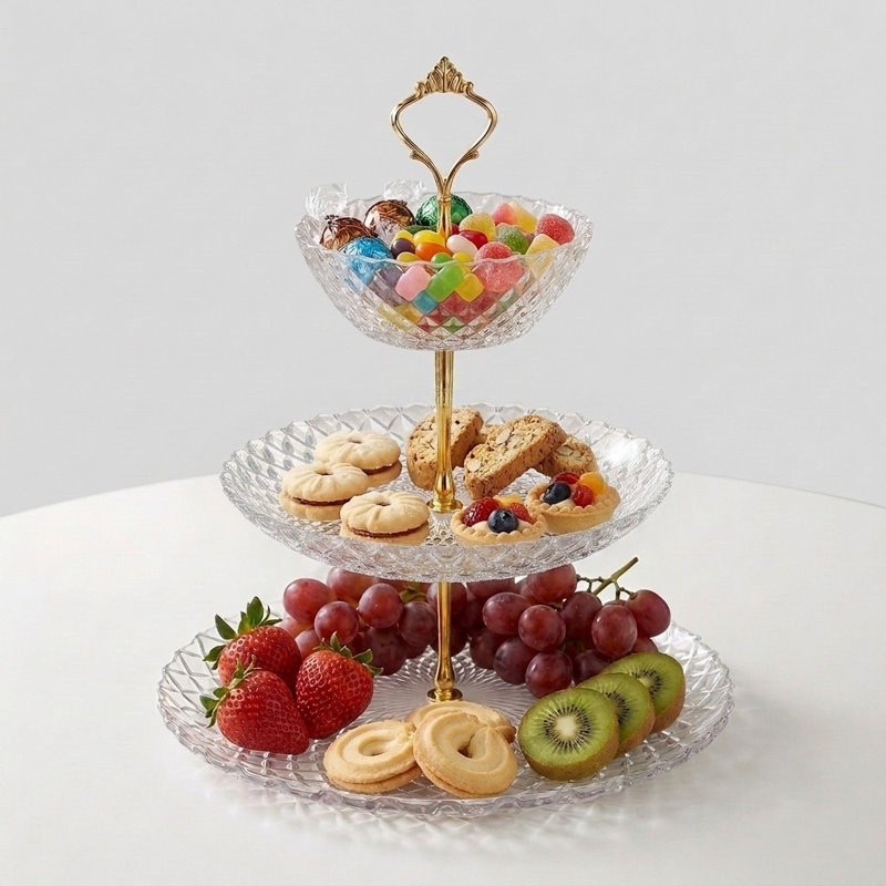 Fedor Glass Three Tier Plate