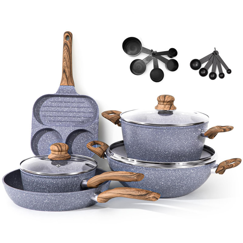 Quinnton 19 - Piece Aluminum Cookware Set