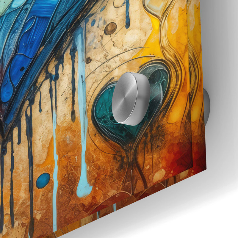  «Painted Hearts» par Rey Klimt, art mural en verre acrylique, 24 po x 24 po, H 24 po x l 24 po