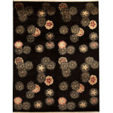 Hand Woven Silk and Wool Floral Area Rug