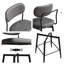 Ensemble de 2 tabourets de bar rotatifs à 360 ° avec coussins en cuir et structure en fer - Tabourets pivotants réglables pour la cuisine, le bureau ou le restaurant-1783892781