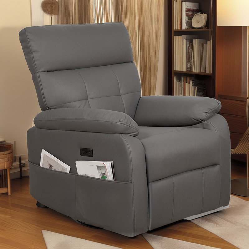 Fauteuil inclinable électrique pivotant à 270 ° - commande à bouton tactile - charge USB - support moelleux - assemblage facile?