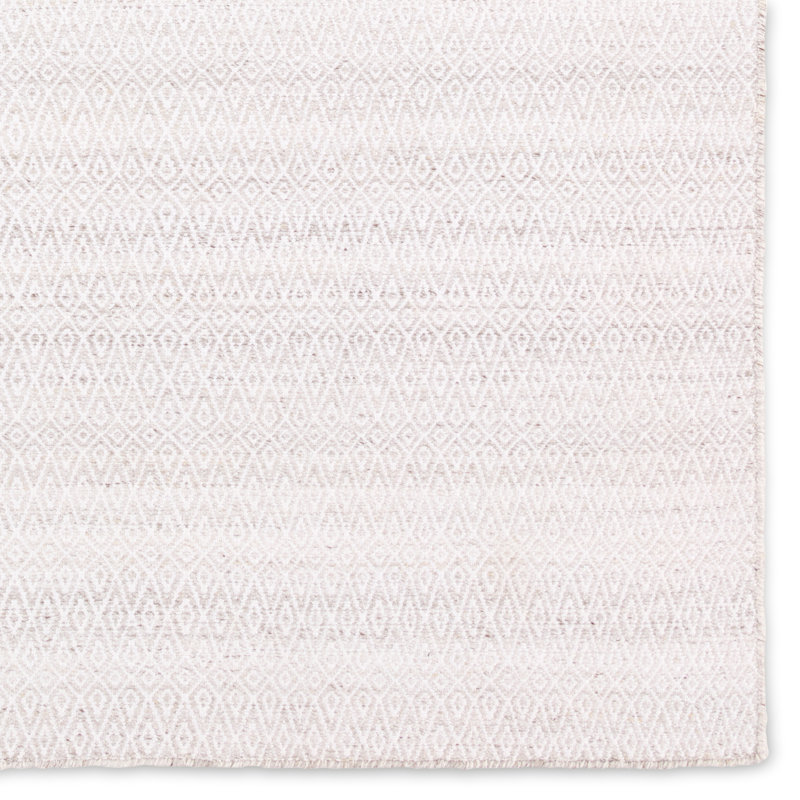Schwandt Imogen Handmade Outdoor Trellis Gray/White Area Rug, Rectangle 8' x 10'