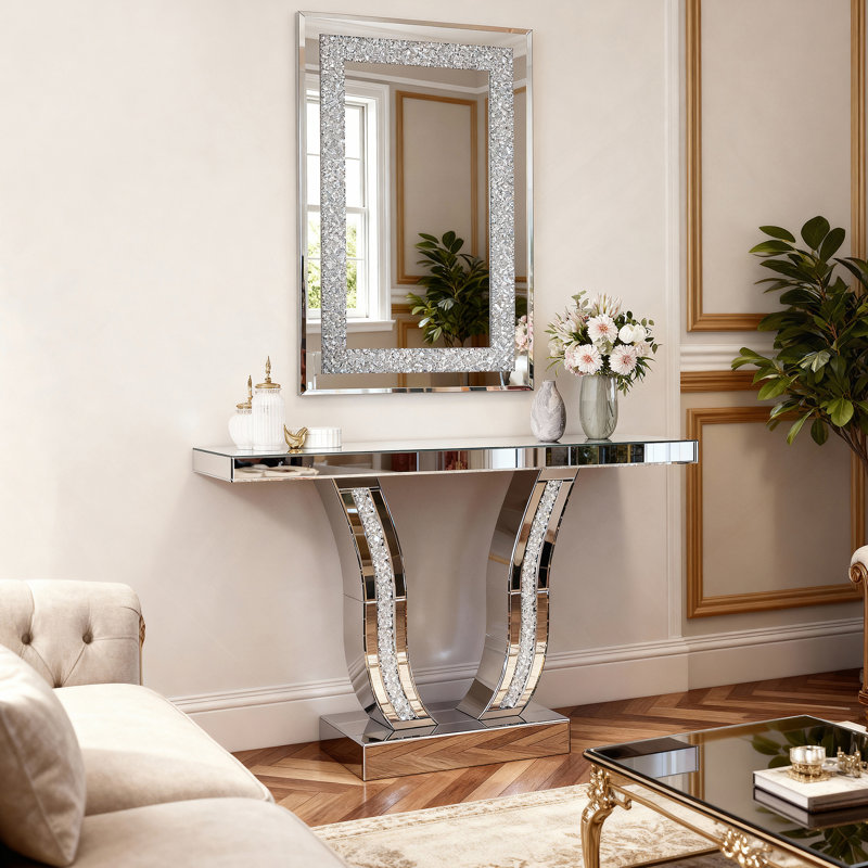 Grand miroir suspendu en cristal Crystal Diamond