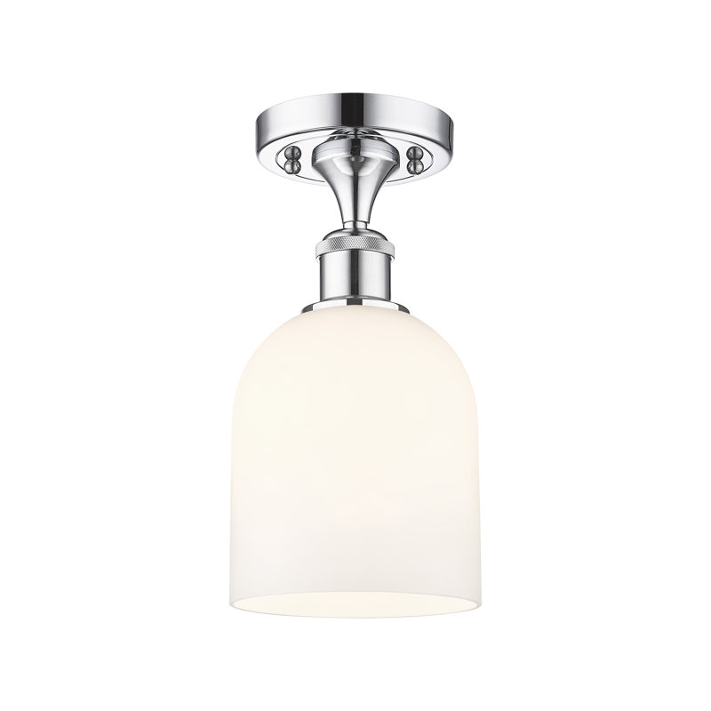 Ballston - Allysson - 1 Light 6" Semi-Flush Mount - Seedy Shade, Clear, Polished Chrome