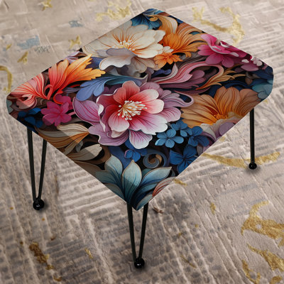 Enchanted Paisley Garde Marble Pattern - Floral Rectangle Ottoman