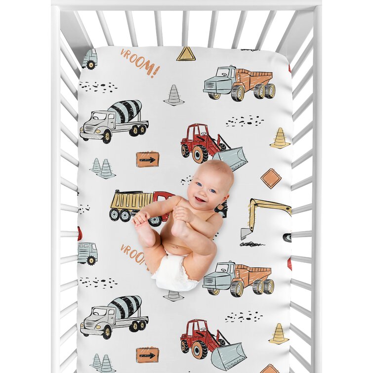 Construction Truck Fitted Crib Sheet