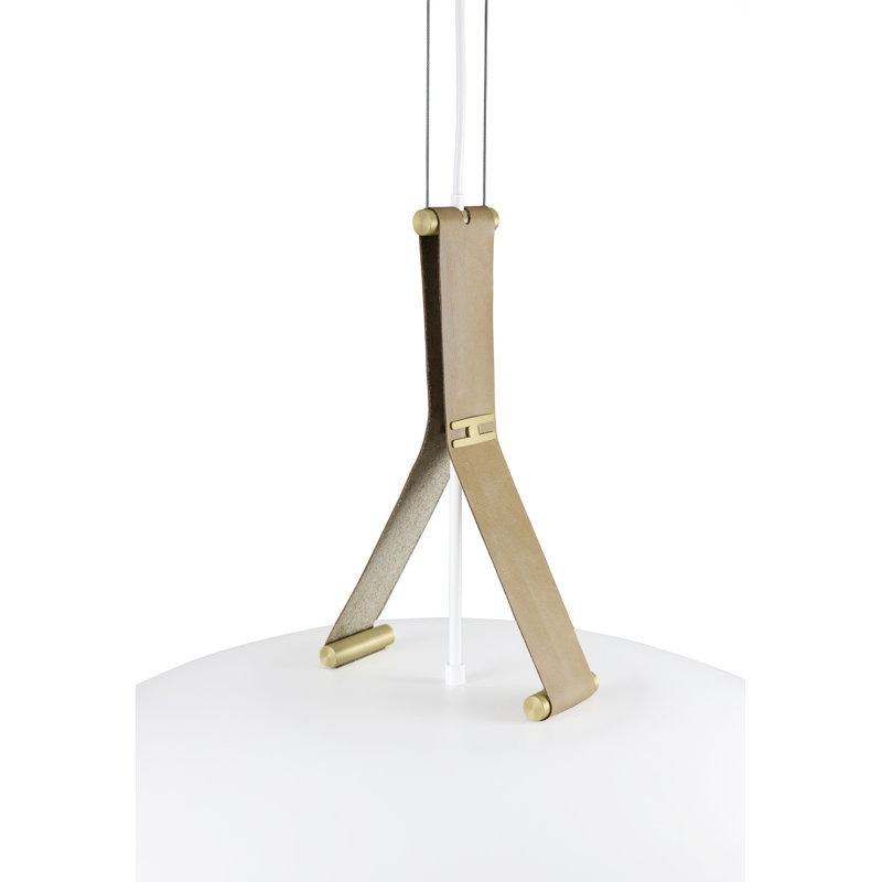 Volo 36" LED Pendant, White Washed Oak Disc, White, 3000K
