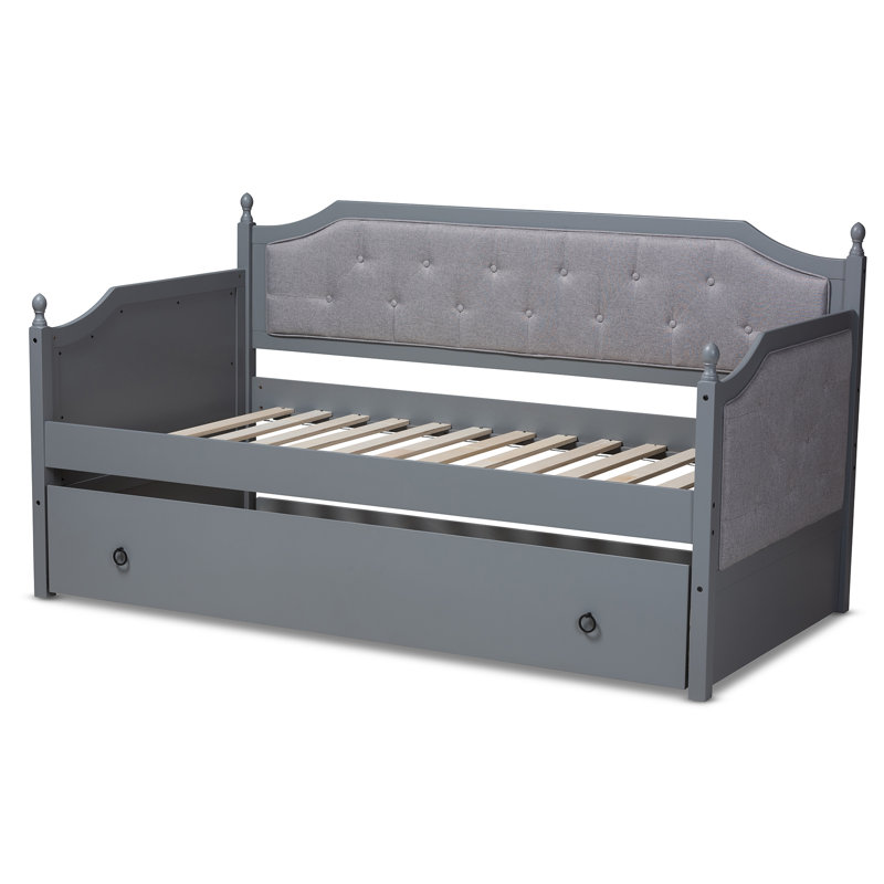 Eugonda Upholstered Daybed with Trundle Bed, Gray