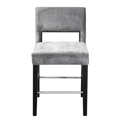 Upholstered Counter Stool with Solid Wood Frame