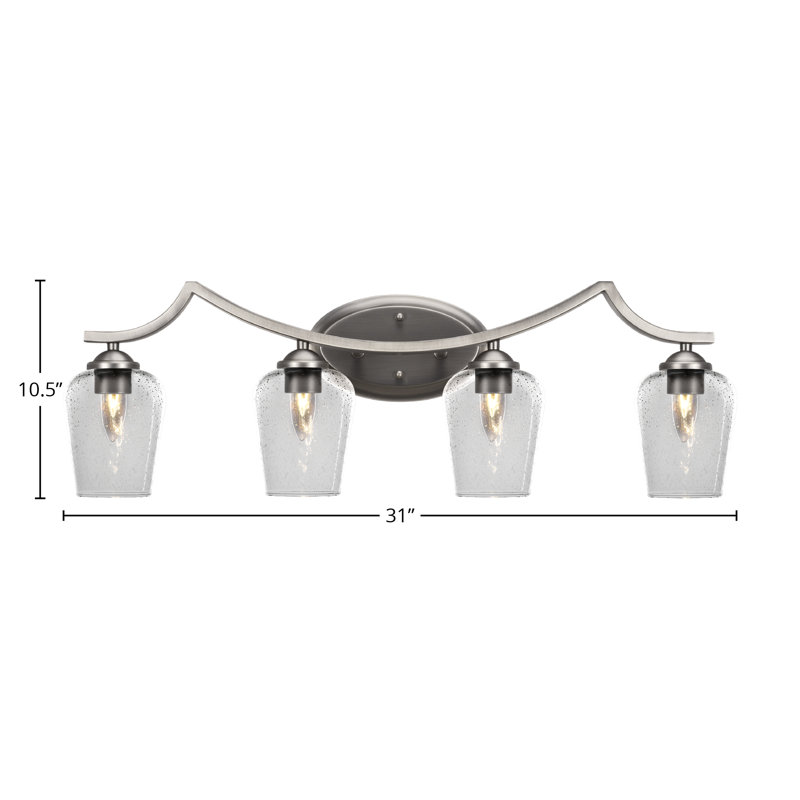 Barre d'éclairage de salle de bain 4 lumières Zilo, À bulles, Graphite
