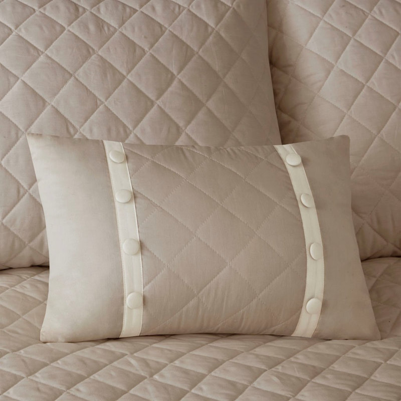 Ensemble de couvre-lit réversible 4 pièces Fumio, Grand couvre-lit / couvre-lit + 3 pièces supplém, Kaki