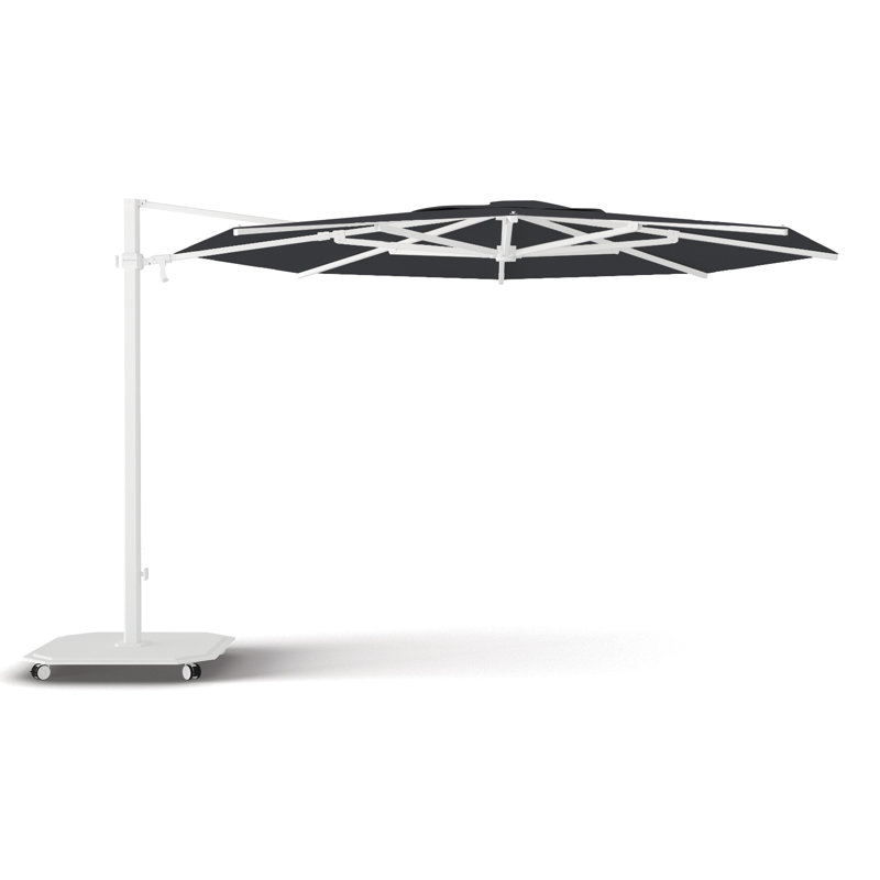 192'' W Sunbrella® Cantilever Umbrella, Matte White, Charcoal, Canvas Black Sunbrella® Canvas