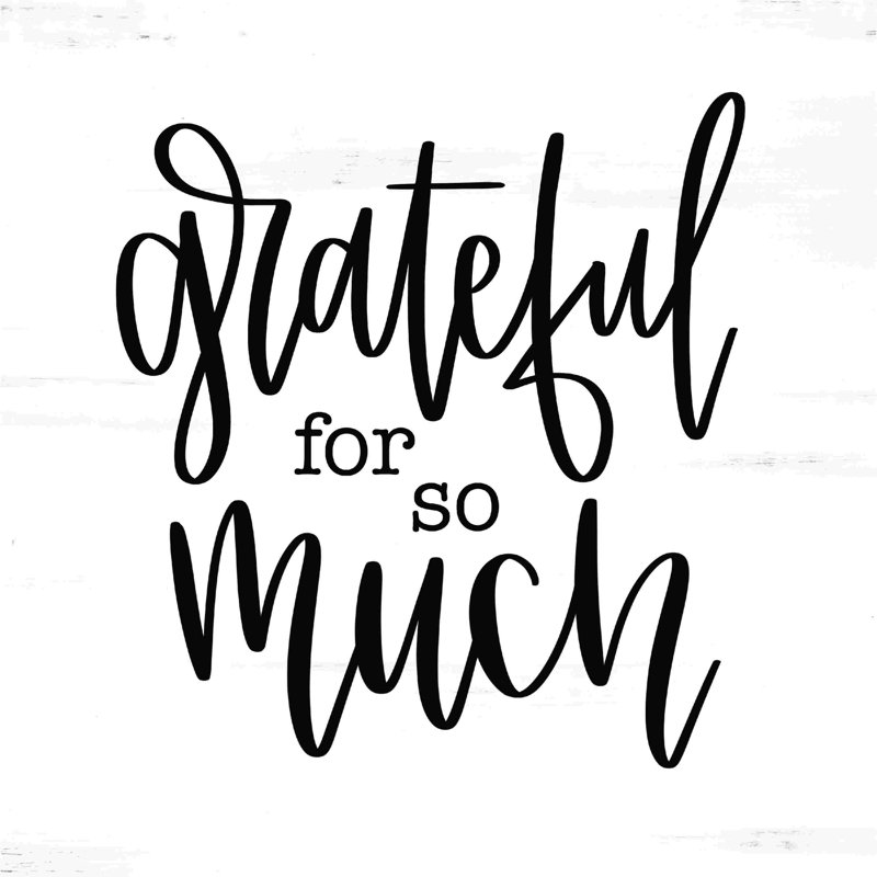 «Grateful For So lot» par imperfect Dust - Art textuel sur toile tendue, H 12 po x l 12 po