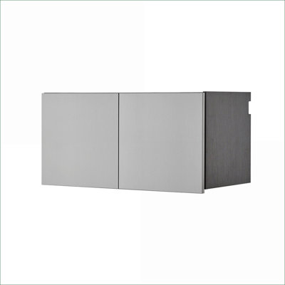 Cabinets | Modern Industrial Metal Wall Storage Cabinet, 32"W x 16"H x 16"D, Soft Closing, Water Resistant, Slate Gray Finish | Minimalist | Bathroom