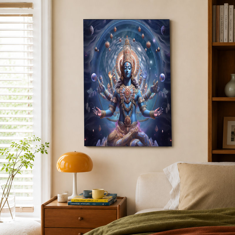 Le dieu indien Vishnu dans l'affiche cosmique, 12x18inch