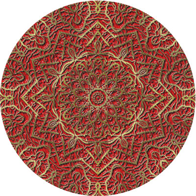 Rouge damassé Tapis décoratif