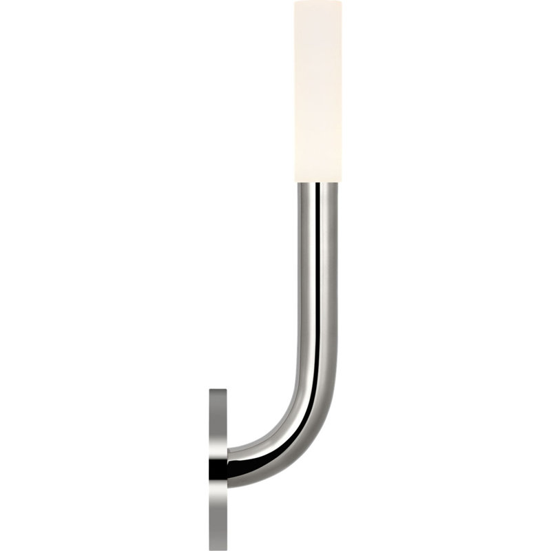 Rousseau Single Sconce with Etched Crystal, Polished Nickel