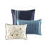 Édredon bleu marine pour lit très grand - 100% brodé, rembourré, 1 édredon, 2 taies décoratives, 3 coussins décoratifs, fer à repasser 7 pièces, tissu froissé avec fer, coussins inclus-119105555-119105559