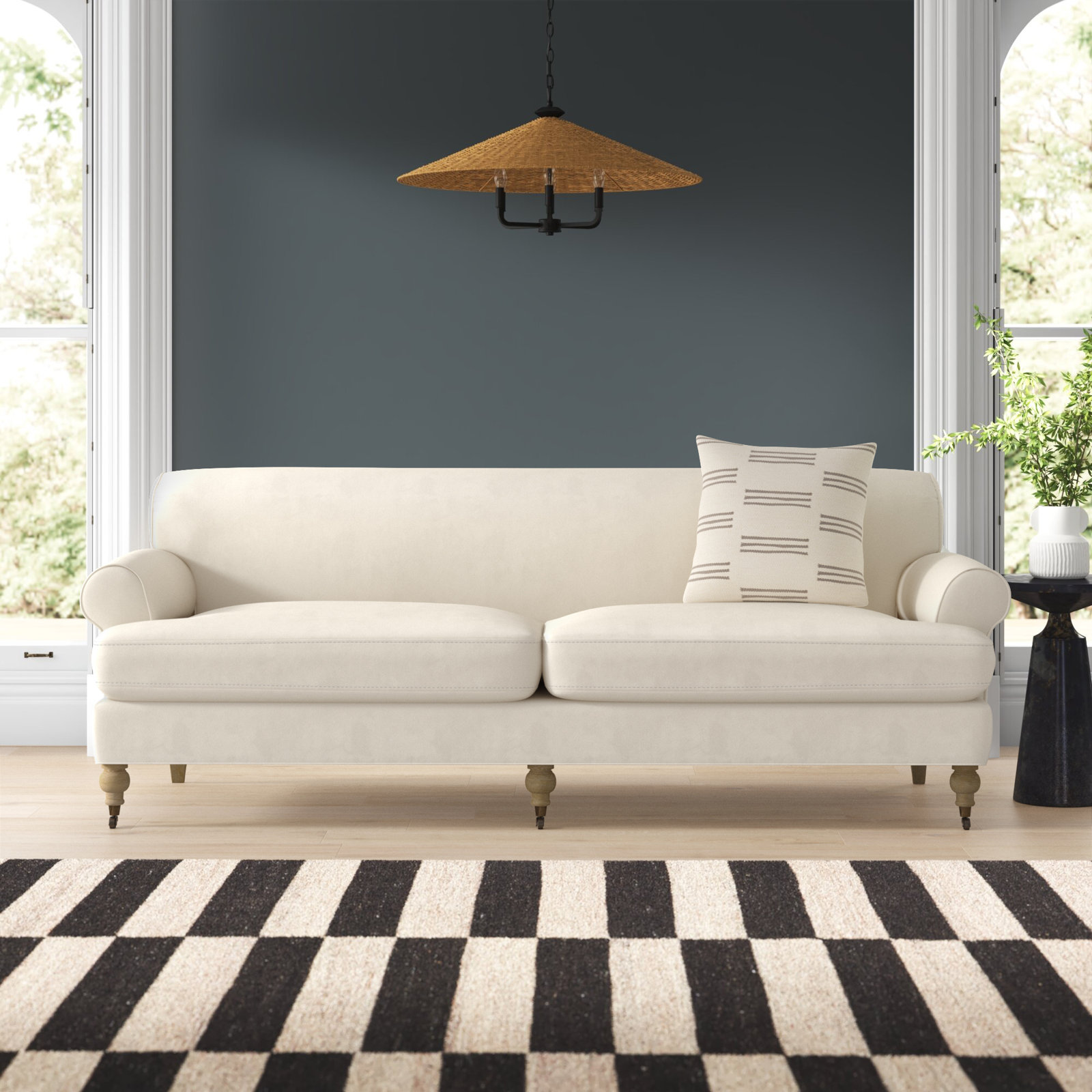Harbor 88'' Upholstered Sofa, French Beige Velvet