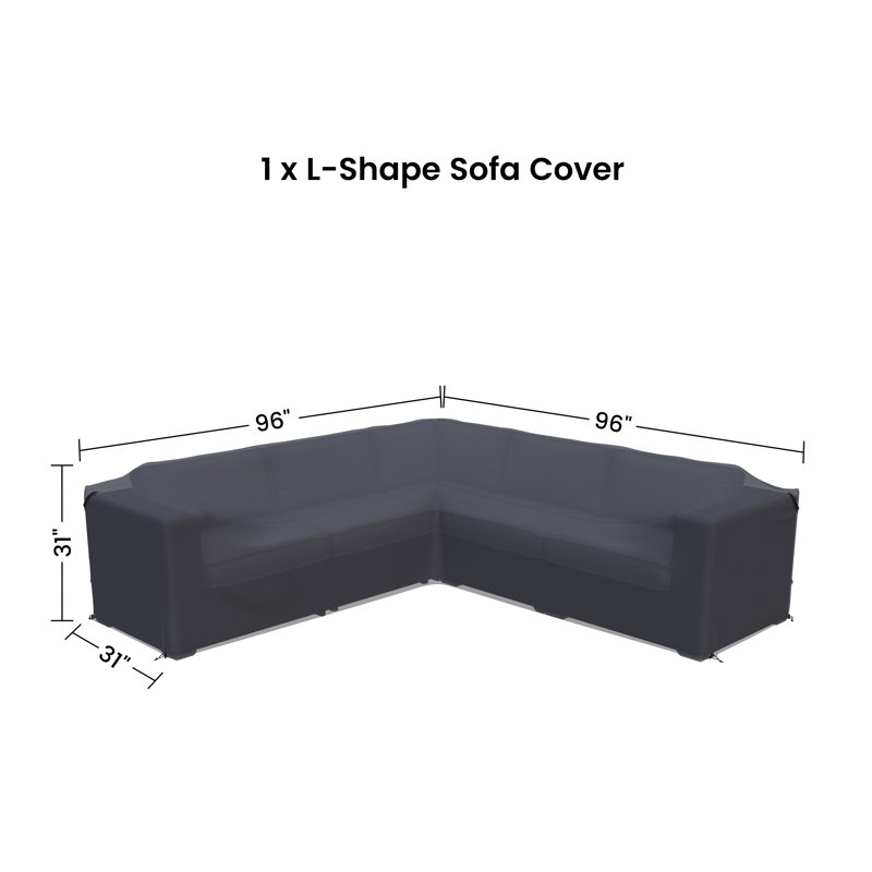 Ana 94" Wicker Outdoor Patio Sectional L- Shape Sofa Cover