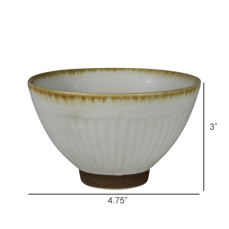 Bol à nervures, céramique, blanc, Blanc