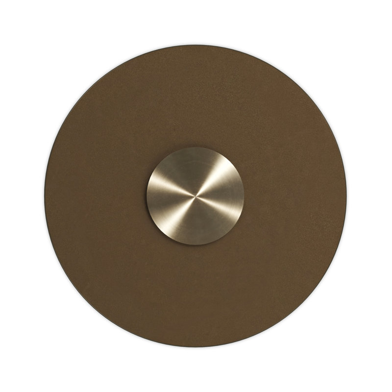 Aperture Glass End Table, Natural/Ivory, Bronze