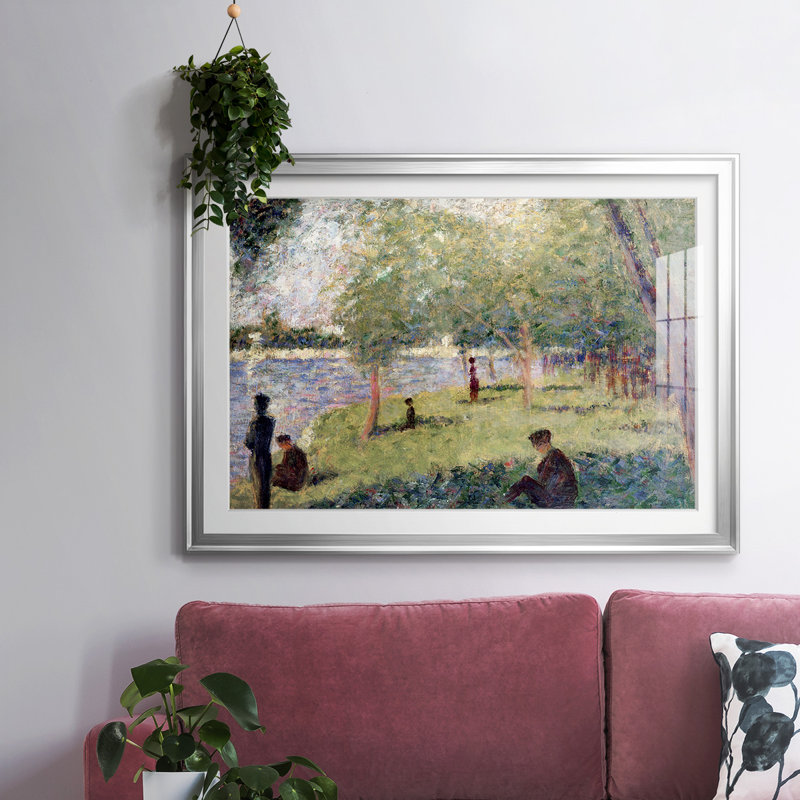 «Study For Sunday On La Grande Jatte», reproduction d'art sur papier, H 15 po x l 21 po x P 1,5 po, Argent