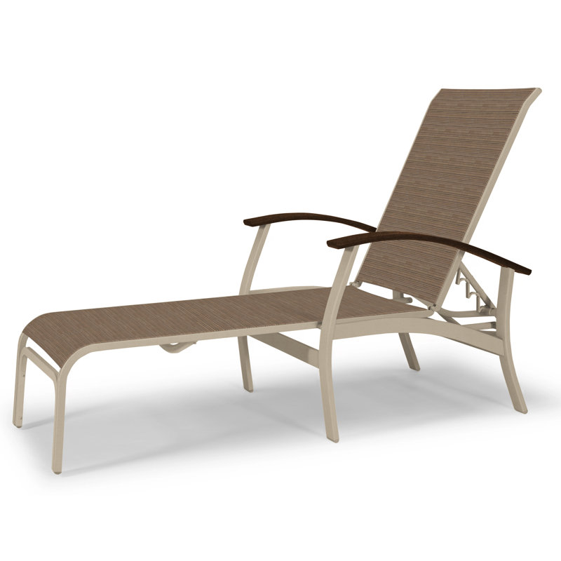 Askar Outdoor Rust-Resistant Metal Chaise Lounge, Textured Desert, Bark Performance, Kona P10