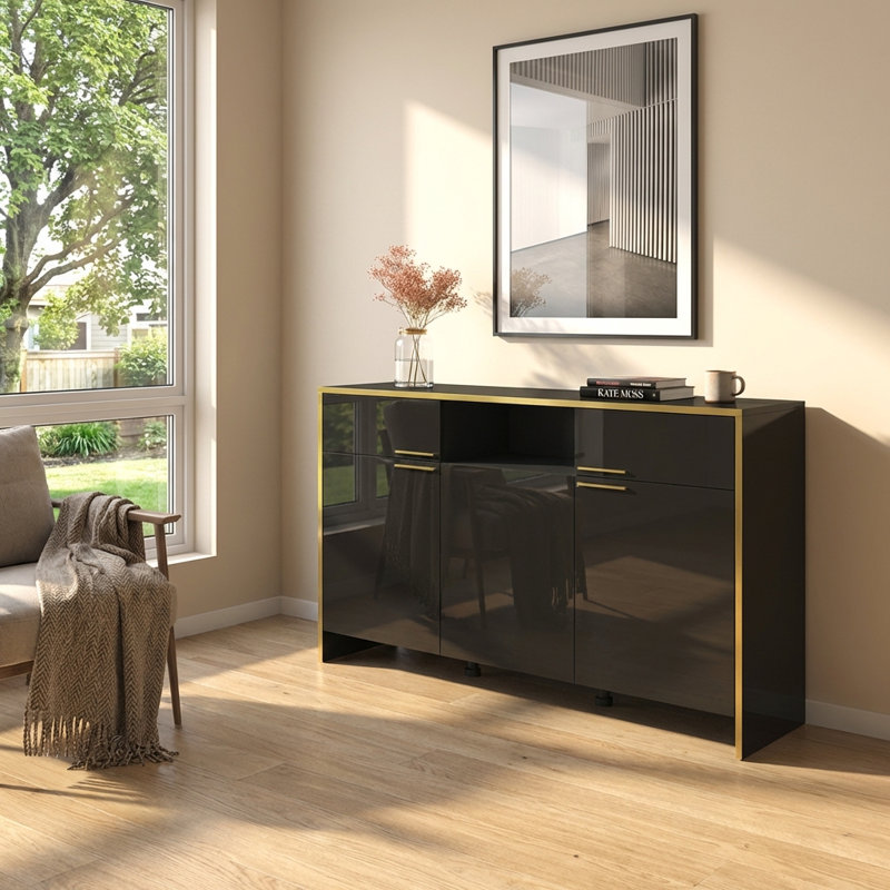 Buffet noir Glam 57,3 po, Noir