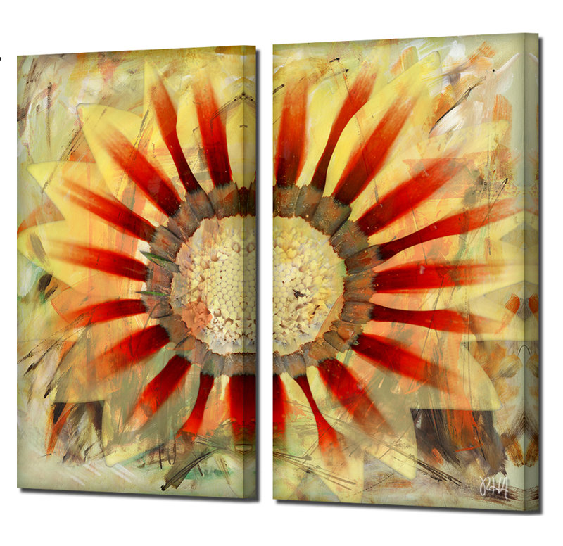 " 'Painted Petals XLV' " by Ready2HangArt™ 2 - Pieces, 24'' H x 24'' W x 1.5'' D