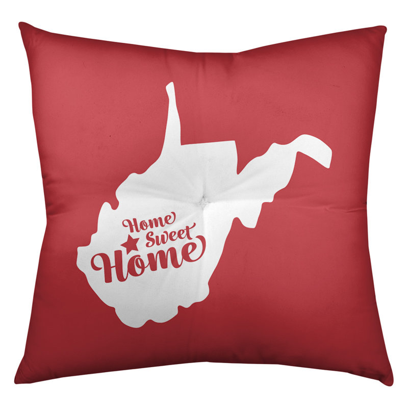 Coussin Sweet Home, 26 po x 26 po, Rouge, Charleston