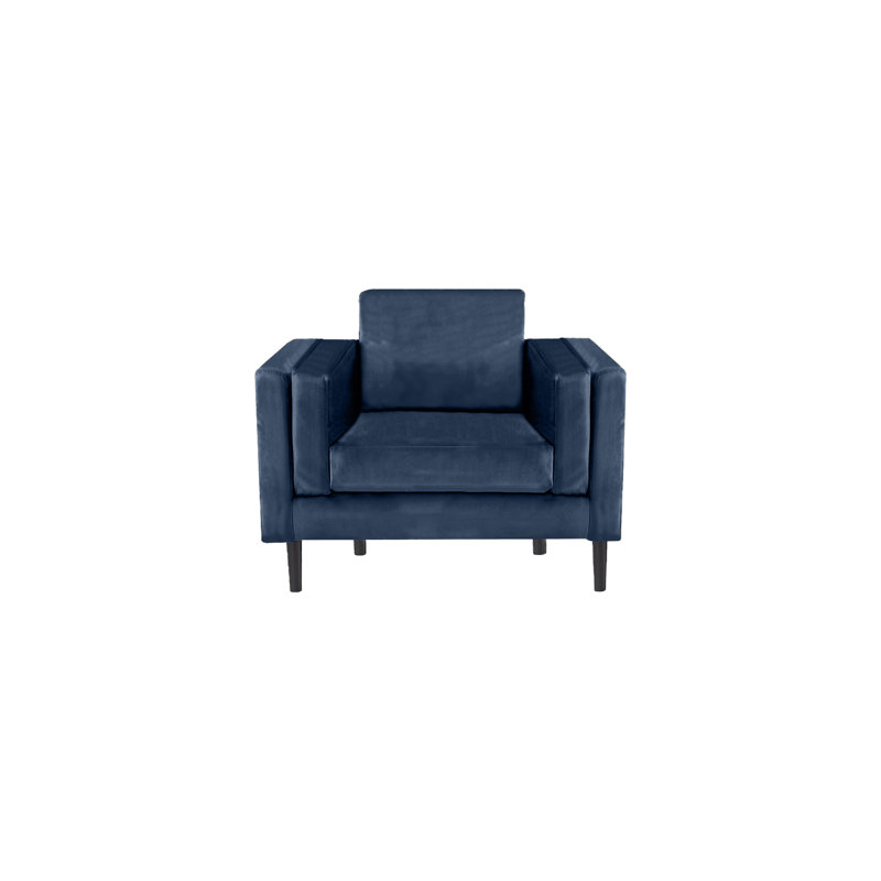 Deavian Velvet Armchair, Navy Blue