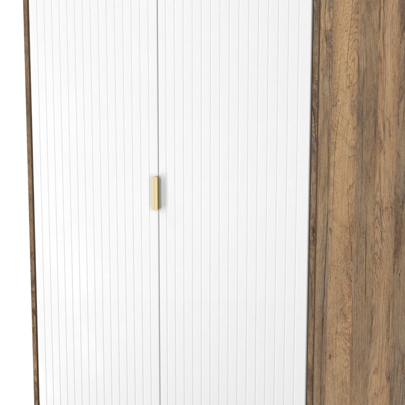 Becklyn Manufactured Wood Wardrobe, White/Vintage Oak