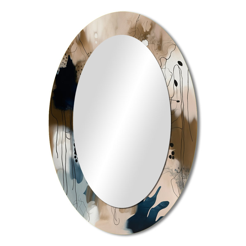 Miroir mural bleu moderne Blue Reflections II, 36 po x 24 po