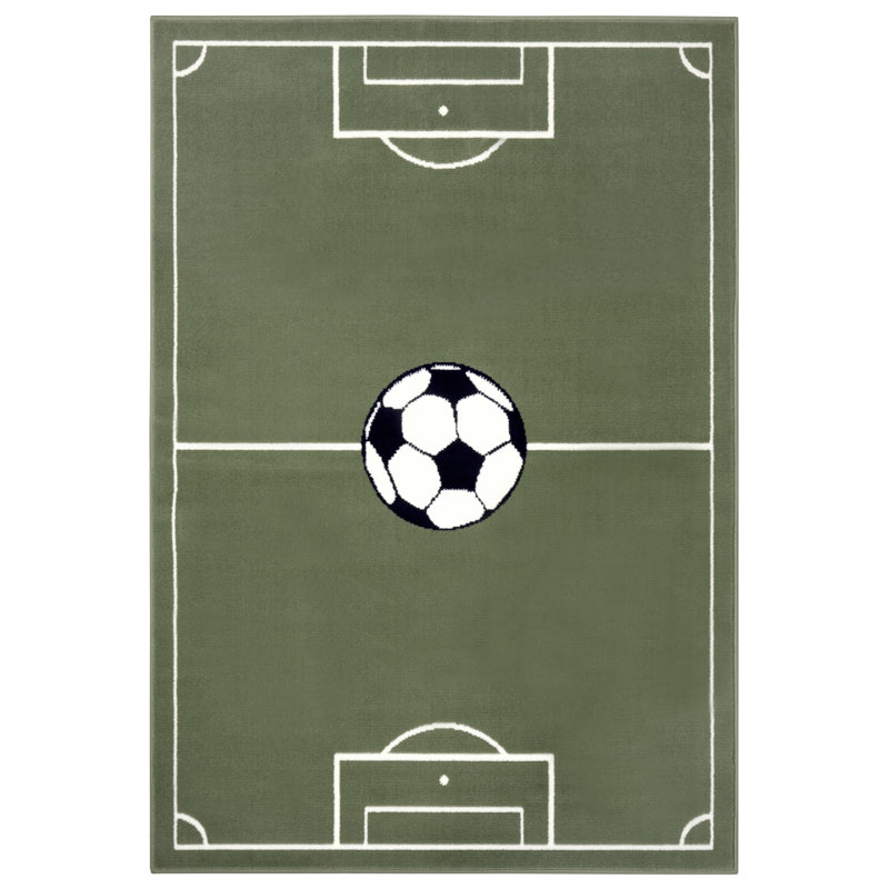 Short pile children's rug Estadio green, Rectangle 120 x 170cm