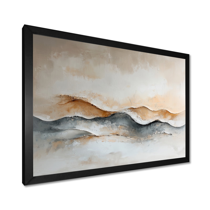 «Abstract Dunes Of Serenity», art sur toile, H 12 po x l 20 po, Cadre simple, Noir, noir, noir, noir