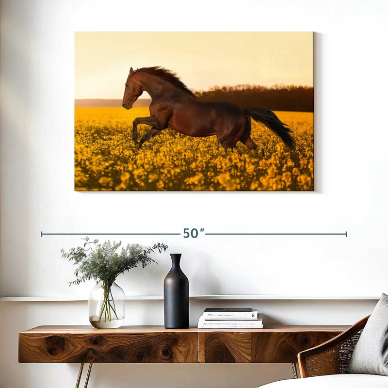 Brampt dans un champ de fleurs, H 26 po x l 39 po