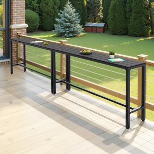 Rectangular Metal Outdoor Bar Table (Set of 2)