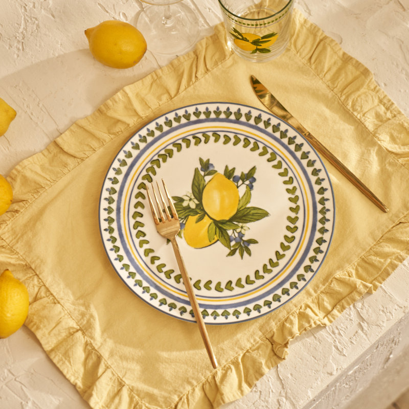 Assiette plate en porcelaine Lemoncello