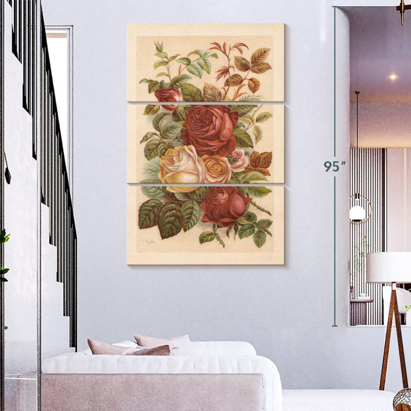 Harnek Roses Chromolithograph, 74" H x 48" W