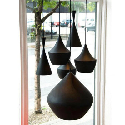 Aurora Collection Modern Teardrop Pendant Light – Compact Ceiling Light for Kitchen, Bedroom, or Dining Area