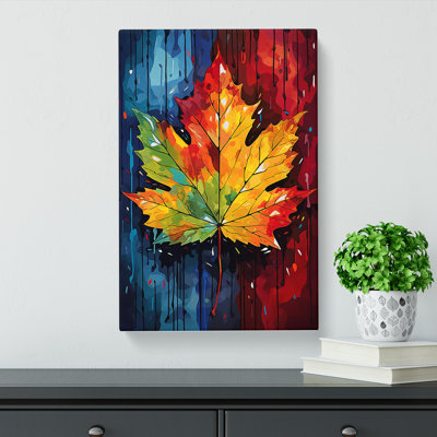 Leaf Pop Art No.3 - Wrapped Canvas